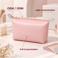 Pochette de maquillage imperméable en PU avec logo personnalisé, couleur bonbon, forme de dumpling, grande capacité, organiseur de voyage portable pour femmes