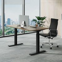 Table de bureau électrique réglable en hauteur avec double moteur, bureaux assis-debout, mobilier intelligent