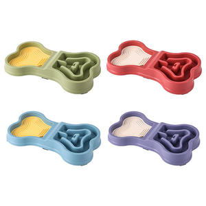 Luxury Eco-friendly PP Silicone Pet Cat <strong>Dog</strong> <strong>Bowl</strong> with Solid Bone Design Automatic Slow Feeder Maze <strong>Personalized</strong> Bone Pattern - Product Image 1
