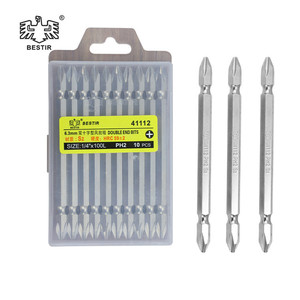 Lot de 10 embouts de tournevis magnétiques robustes de qualité industrielle OEM, double embout PH1-PH3, tige de 1/4 pouce, 65-200 mm - Product Image 1