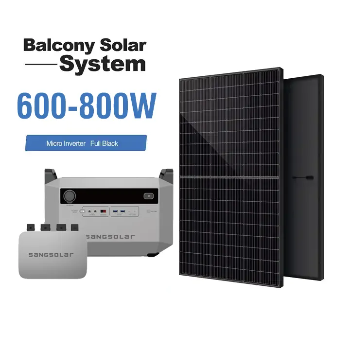 Système solaire de balcon avec une centrale électrique portable qui vous permet d'utiliser l'énergie solaire jour et nuit et de réduire les factures d'énergie