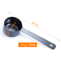 Ensemble de cuillères à mesurer noires de 60ml Outils écologiques avec capacités de 60ml Comprend des tasses à mesurer et une cuillère à soupe