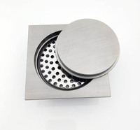 Drain de sol invisible en laiton gris moderne pour salle de bain avec installation et nettoyage faciles