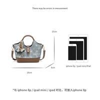 Sacs fourre-tout de luxe en jean gaufré à motifs floraux pour femmes, mini sacs seau, sacs à main portables en deux modes, sacs à bandoulière quotidiens