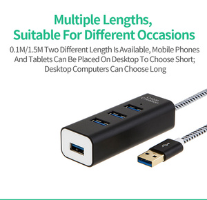 Cablecreation Superspeed 4-<span class=keywords><strong>Port</strong></span> <span class=keywords><strong>USB</strong></span> <span class=keywords><strong>3</strong></span>.<span class=keywords><strong>0</strong></span> hợp kim nhôm <span class=keywords><strong>Hub</strong></span> 5Gbps truyền dữ liệu trong kho - Product Image 4