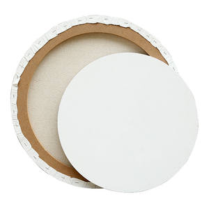 Lienzo de Pintura Estirado Redondo Negro de 20 cm de Diámetro con Marco de Madera de Abeto para Suministros de Arte - Product Image 5