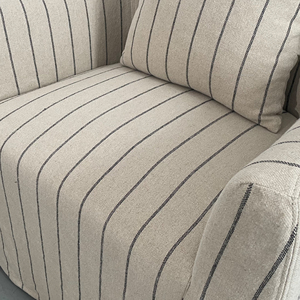 Sillón <span class=keywords><strong>de</strong></span> Lino a <span class=keywords><strong>Rayas</strong></span> Estilo Rústico con Diseño <span class=keywords><strong>de</strong></span> <span class=keywords><strong>Rayas</strong></span> y Almohada Decorativa - Product Image 6
