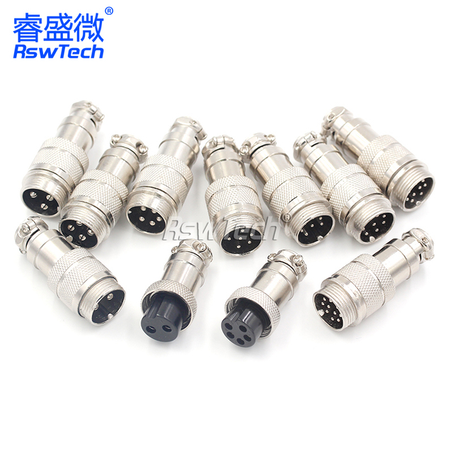 2/3/4/5/6/7/8/9/10 Pin GX16 Aviation Cable Connector Secure GX16 Aerospace Connector with Screw Termination for Aircraft Wiring