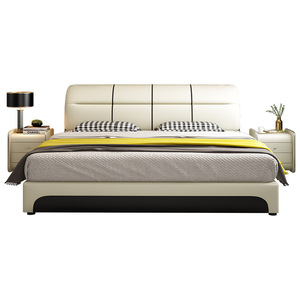 Lit en cuir moderne 1,8 m avec rangement, structure pneumatique, mobilier de chambre - Product Image 5