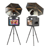 Trípode Estable para Cabina de Fotos, Carcasa Metálica con Espacio para Impresora, Pantalla Táctil de 21.5 Pulgadas, Carcasa para Cabina de Fotos con Cámara DSLR para Bodas