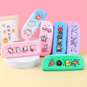 Diy Silicone Clog Pen Case <b>Cute</b> Shoe Charms for Stationery Box Large Capacity Pencil Case Waterproof Pen <b>Purse</b> - Product Image 3
