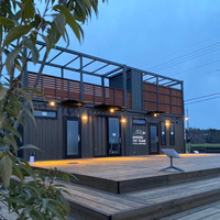 Maisons de bureau préfabriquées de luxe en conteneurs, toilettes, cafés et boutiques pour parcs de glamping extérieurs en conteneurs préfabriqués