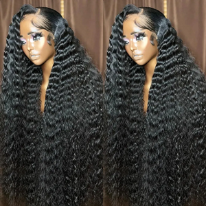 180% Density Raw Brazilian Water <strong>Wave</strong> Curly Transparent Lace Wig 40 Inch Curly Wholesale Virgin Human Hair Full Lace Curly Wig - Product Image 1