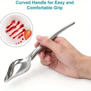 Outil multifonctionnel d'acier inoxydable de cuillère de cuisson de chef professionnel pour la décoration de gâteau de crème au chocolat dans la cuisine - Product Image 2