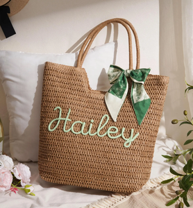 Personalized Straw Beach <strong>Bag</strong> Bachelorette <strong>Party</strong> Favors <strong>Girls</strong> Trip <strong>Bag</strong> Handwoven Summer Purse Bridesmaid Gifts Travel Beach <strong>Bag</strong> - Product Image 2