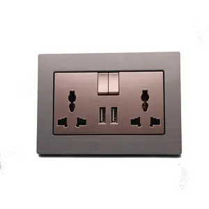 现代电灯开关制造商13A插座特价防火墙板多媒体插头插座带双USB