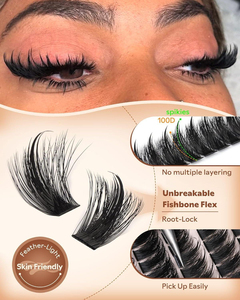 Extensiones de Pestañas Postizas Gruesas y Esponjosas, Mezcla de Extensiones de Pestañas DIY de 10-18 mm, Extensiones de Pestañas Individuales de 30D-100D - Product Image 1