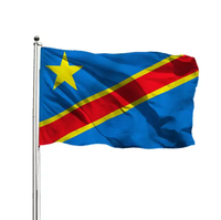 Drapeaux de publicité extérieure Drapeau en polyester de haute qualité personnalisé 3*5 FT les drapeaux nationaux de la République démocratique du Congo