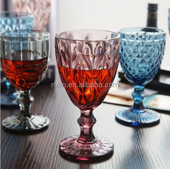 Factory Wholesale Amber Color Goblet Glass