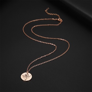 Joyería de Acero Inoxidable Resistente al Deslustre, Venta al por Mayor, Collar con Colgante Redondo Personalizable, Grabable, Joyería Personalizada - Product Image 3