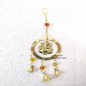 Cloche décorative en laiton 9 pièces, suspensions, ganches - Product Image 1