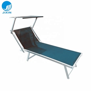 Cama Plegable <span class=keywords><strong>de</strong></span> Aluminio para Exteriores, Tumbona <span class=keywords><strong>de</strong></span> Playa con Toldo para Playa o Piscina - Product Image 2