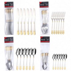 Juego de Cubiertos de Acero Inoxidable a Precio de Fábrica, Juego de Tenedores y Cucharas para Mesa de Comedor, Juego de 6 Piezas - Product Image 2