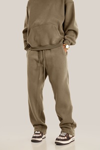 Pantalons longs décontractés noirs à poches, coupe droite, devant plat, taille mi-haute, service OEM disponible, vente en gros sur mesure, printemps et automne - Product Image 3