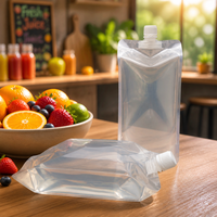 Sachet Doypack transparent personnalisé de 800 ml avec soufflet latéral pour emballage de liquides (jus, boissons) – Prêt à l'expédition