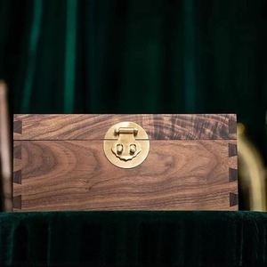 Boîte de rangement en bois de noyer noir, rectangulaire, avec couvercle, joint en queue d'aronde, boîte de rangement décorative pour la maison, boîte à bijoux - Product Image 3