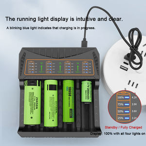 <span class=keywords><strong>Chargeur</strong></span> de <span class=keywords><strong>batterie</strong></span> universel intelligent à écran LCD et arrêt automatique, 4 emplacements, pour batteries au lithium 3.7V 18650 26650 21700 10440 - Product Image 4