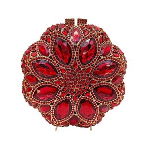 Pochette ronde pour femme avec strass floraux, sac de soirée en cristal, sac à main scintillant pour bal de promo et mariage - Product Image 5