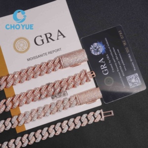 ลดราคา! สร้อยคอเงินแท้ S925 ลายคิวบัน 13 มม. ประดับเพชรโมอิสซาไนต์ สไตล์ฮิปฮอป เครื่องประดับคุณภาพสูง สร้อยคอผู้ชาย ผ่านการทดสอบเพชร GRA - Product Image 5