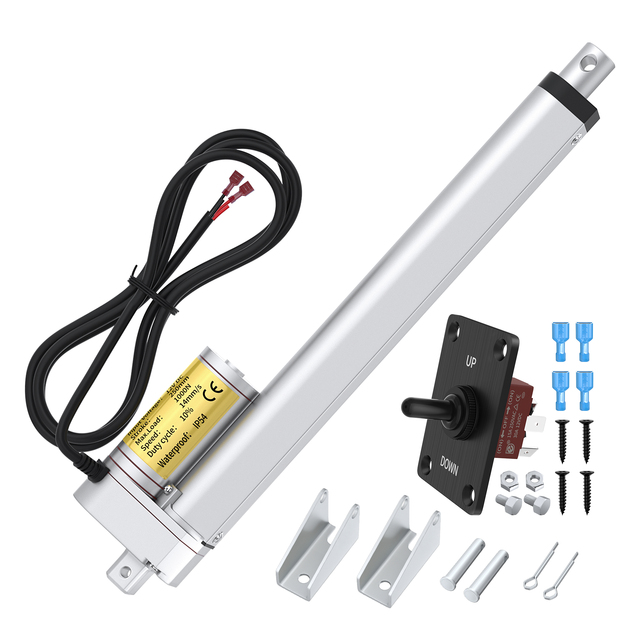 12 Volt 1000N Waterproof Industrial Micro Linear Actuator Fast Action 14mm/s 250mm Stroke for Durable and Long Lasting Use