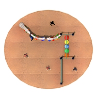 Mur d'escalade extérieur en plastique pour enfants, conception personnalisée OEM/ODM, avec filet d'escalade, structure de fitness type jungle, en promotion