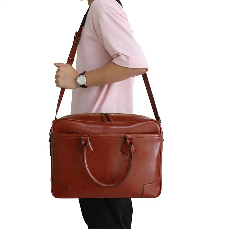 ISO شهادة شعار مخصص بسعر الجملة الرجال حقيبة حقيبة لاب توب لأغراض العمل جلدية الكمبيوتر حقيبة للرجال