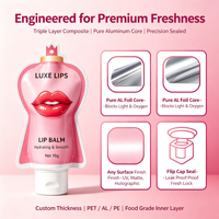 Pochette compressible personnalisée en forme de cœur, étanche, haute barrière, impression personnalisée, qualité alimentaire, emballage pour crème pour les mains 30ml
