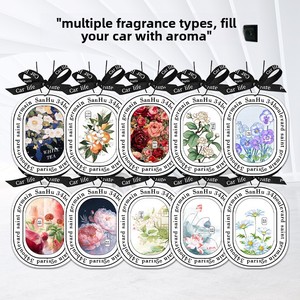 Désodorisant de voiture en papier personnalisé, parfum longue durée, différents parfums avec logo - Product Image 1