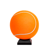 Ballon de tennis géant gonflable pressurisé jaune et orange en feutre écologique de 9,5 pouces pour chiens - Vente en gros