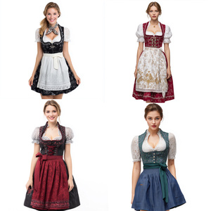 Robe Dirndl en polyester pour femmes adultes, pour les festivals de la bière, <span class=keywords><strong>Halloween</strong></span>, carnaval, costume traditionnel bavarois - Product Image 6