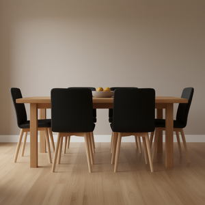Sedie da Pranzo Imbottite Nere con Gambe in Legno, Design Moderno e Minimalista per Arredamento Casa - Product Image 2