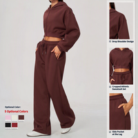 Ensemble de sweats à capuche courts unis à fermeture éclair intégrale, vierges pour sublimation, décontractés, en polyester et coton, vente en gros