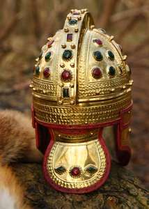 Casco de Metal Plateado/Dorado Estilo Centurión Romano Antiguo, Hecho a Mano, Decorativo, para Cosplay, Eventos, Fiestas Temáticas, Histórico - Product Image 6