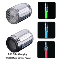 Robinet LED sensible à la température économie d'eau cuisine salle de bain capteur 7 changement de couleur tête de robinet aérateur robinet buse douche
