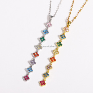 Collana da Donna alla Moda in Acciaio Inossidabile con Zirconio, Placcata in Oro 18k - Gioiello Resistente allo Sbiadimento, Vendita all'Ingrosso - Product Image 3