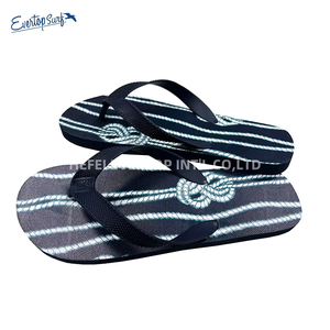 Tongs personnalisées en gros avec imprimé corde <span class=keywords><strong>nautique</strong></span>, sandales antidérapantes en EVA pour la plage, la maison et les loisirs - Product Image 2