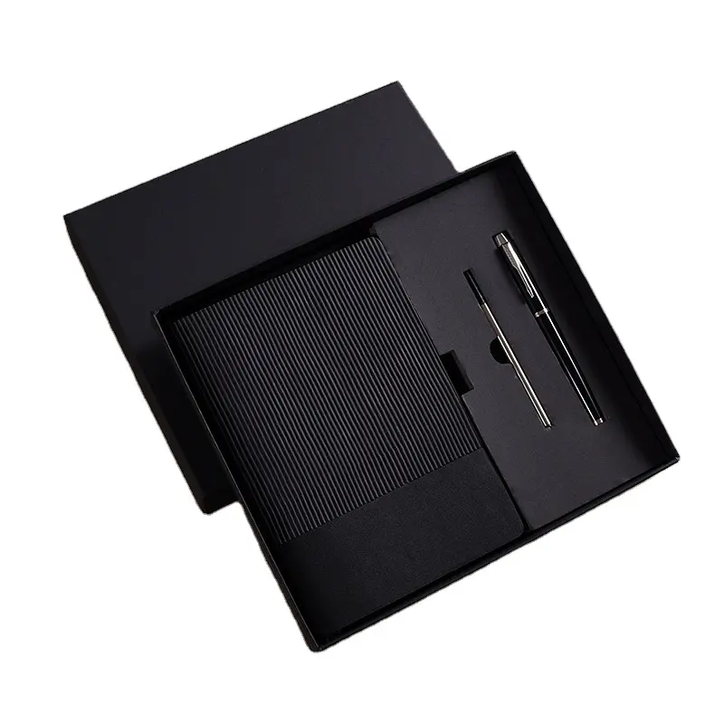 Commercio all'ingrosso in pelle aziendale Notebook regalo set con Logo personalizzato di lusso Notebook regalo promozionale scatola con penna