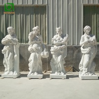 Statue de la déesse des quatre saisons en marbre blanc naturel sculptée à la main pour la décoration d'hôtel