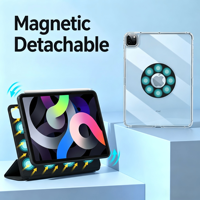 Étui de protection magnétique intelligent pour tablette iPad Pro 11 Air 5/4 11/12,9 pouces, coque arrière transparente, support pliable pour stylet