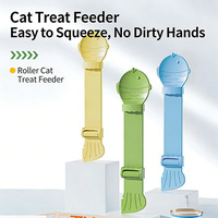 Cuillère d'alimentation multifonctionnelle réutilisable pour animaux de compagnie, distributeur intégré à pression pour pâte et bâtonnets pour chats